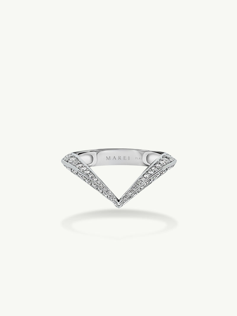 Dorian Pavé-Set Brilliant White Diamond Ring In Platinum