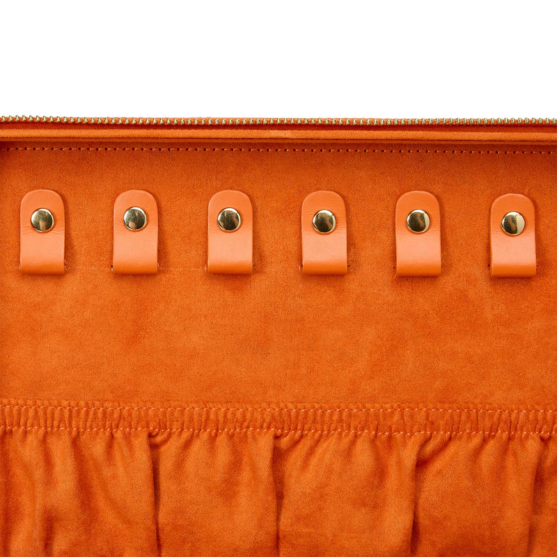 Maria Large Jewelry Zip Case, Tangerine