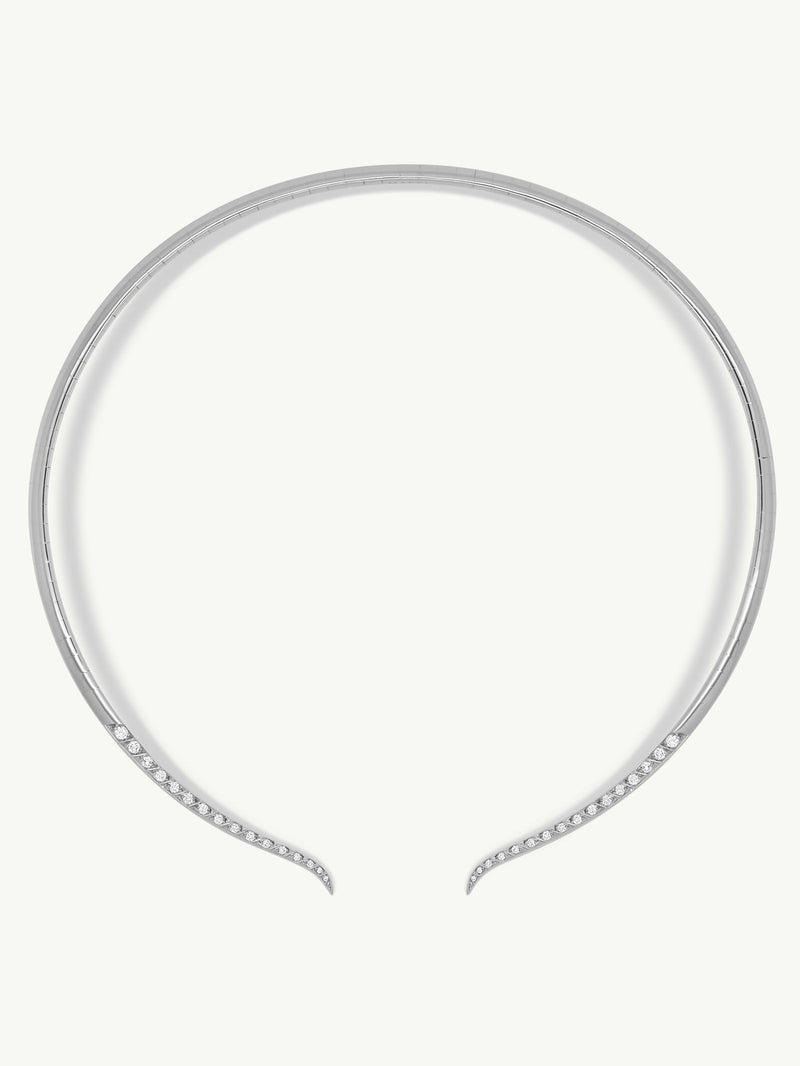Palmyra Choker Necklace With Brilliant-Cut White Diamonds In Platinum
