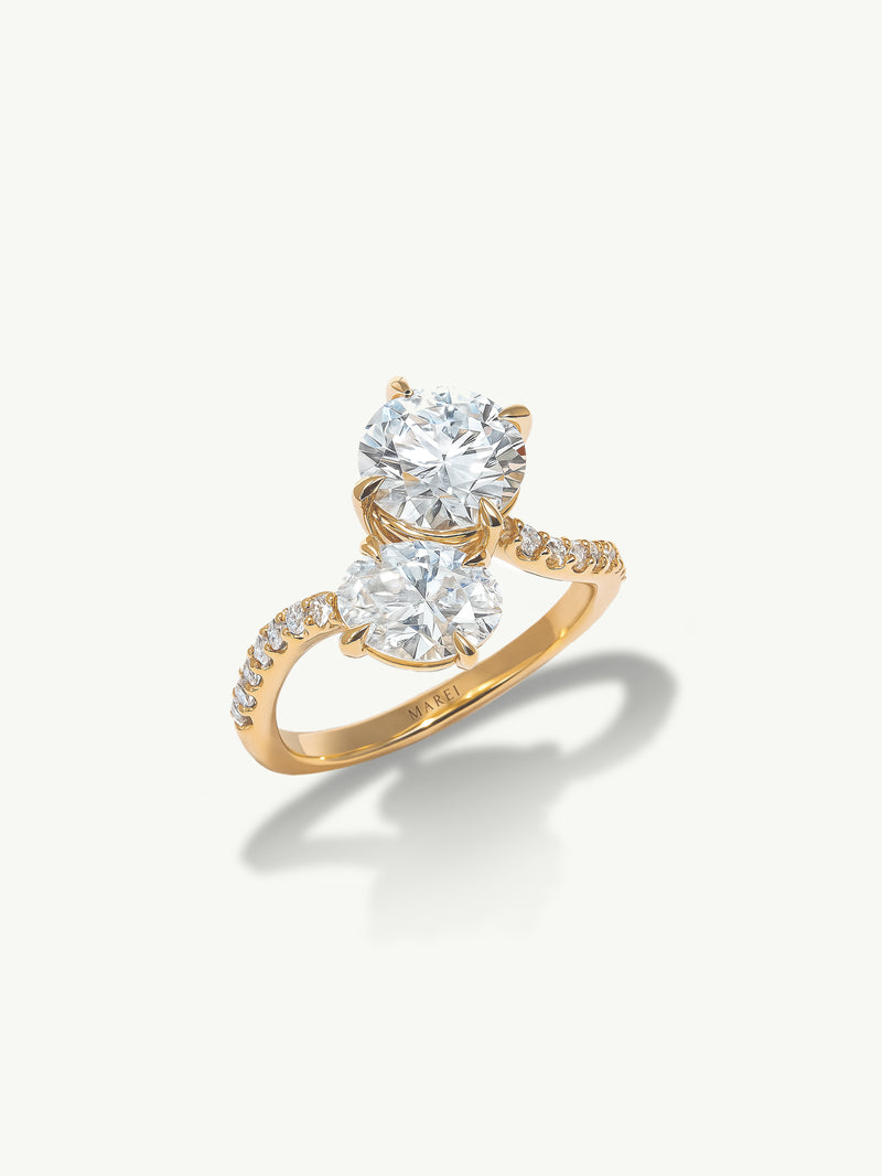 Elara Toi Et Moi Ring With Brilliant Round & Oval-Cut White Diamonds