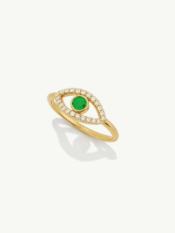 Evil Eye Ring With Emerald