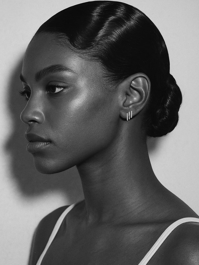 Eternal by Marei Pavé Diamond Triple Row Mini Hoops, 0.33 CTW