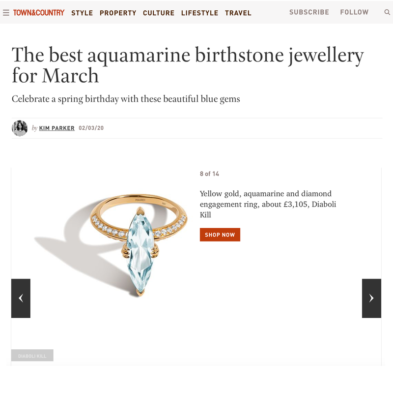 Marei Marquise-Cut White Aquamarine Beveled-Edge Engagement Ring In 18K White Gold