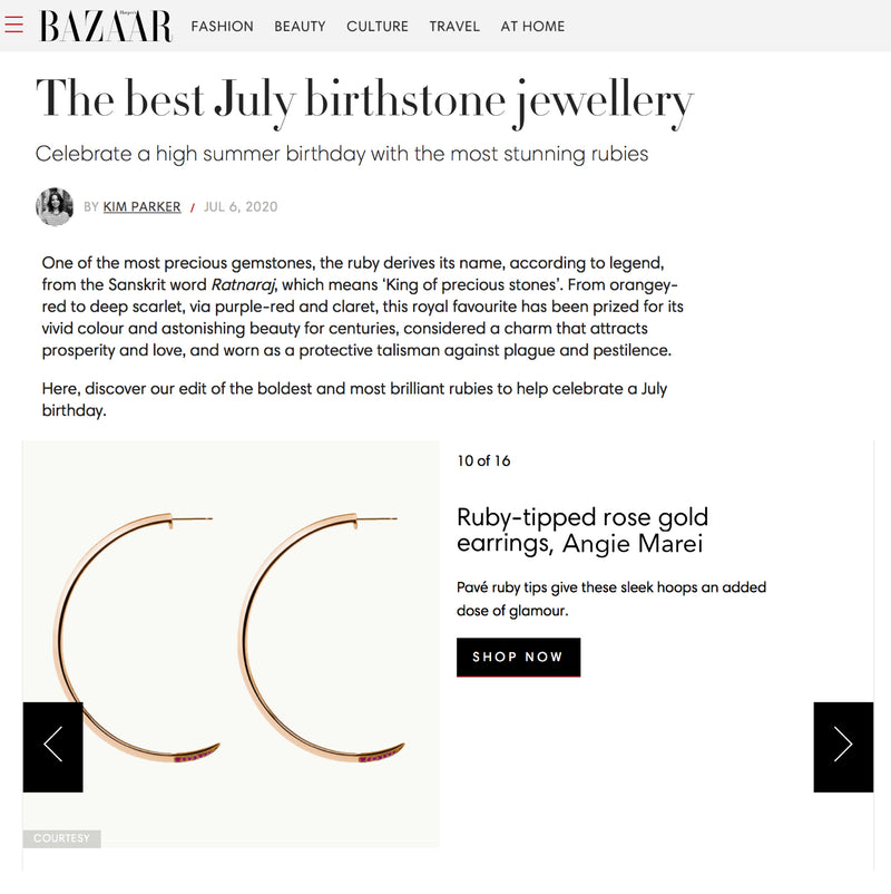 Asasara Hoop Earrings With Pavé Ruby Tips In 18K Rose Gold -Harpers Bazaar 4