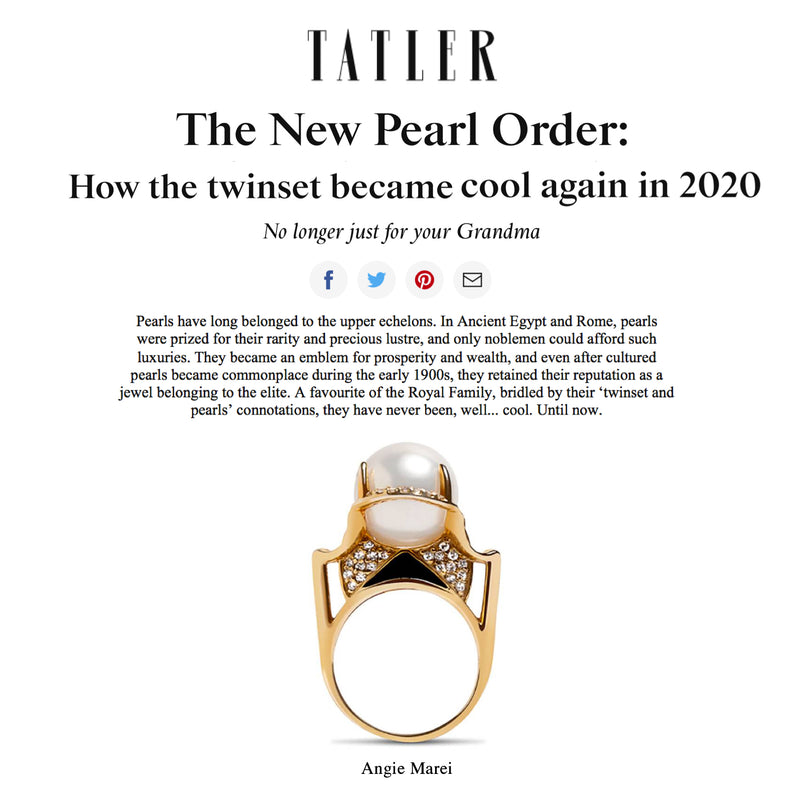 MAREI Isis Pearl Goddess Ring Featured in TATLER