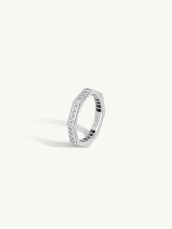 Octavian Brilliant White Diamond Eternity Ring In 18K White Gold