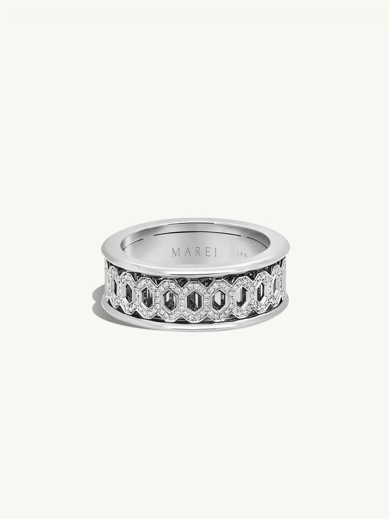 Amanti Infinity Spinning Ring With Pavé-Set Brilliant White Diamonds In 18K White Gold