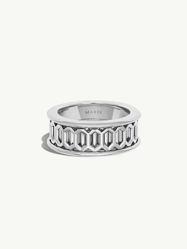 Amanti Infinity Spinning Ring In 18K White Gold