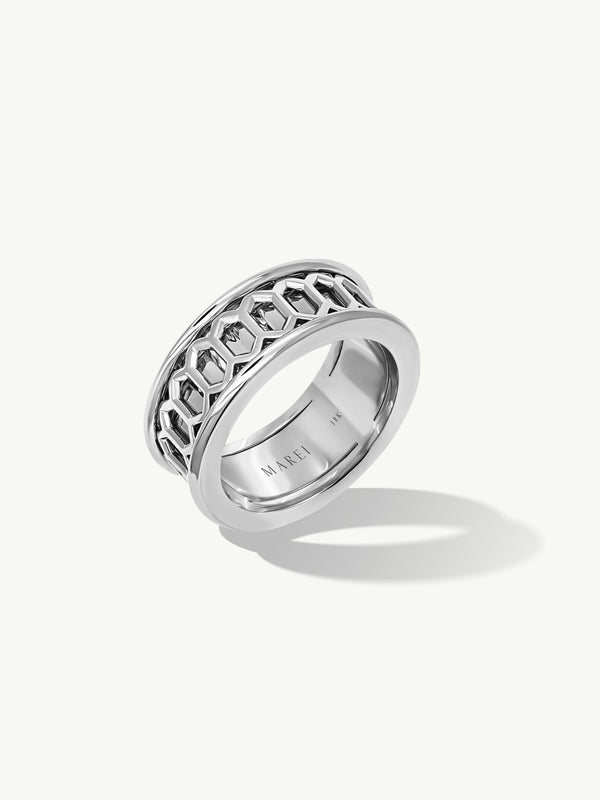 Amanti Infinity Spinning Ring In 18K White Gold