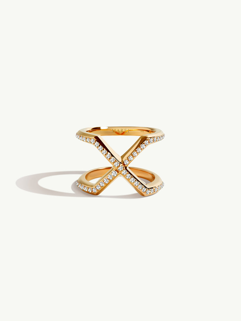 Exquis Infinity Ring With Pavé-Set Brilliant White Diamonds In 18K Yellow Gold