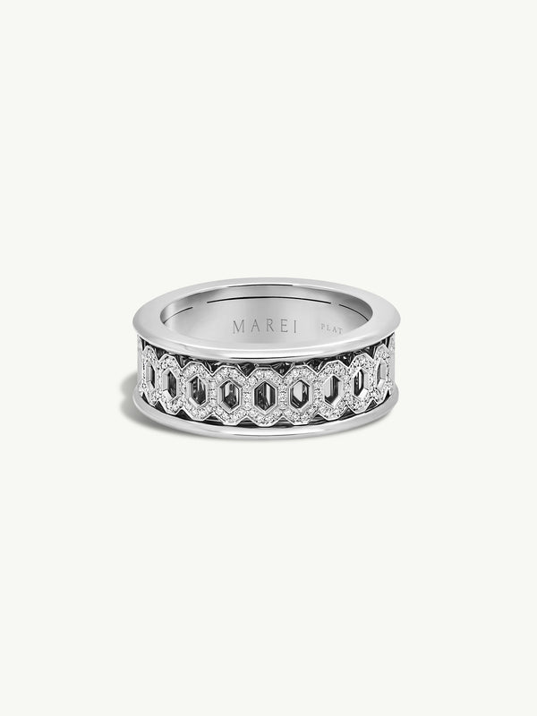 Amanti Infinity Spinning Ring With Pavé-Set Brilliant White Diamonds In Platinum
