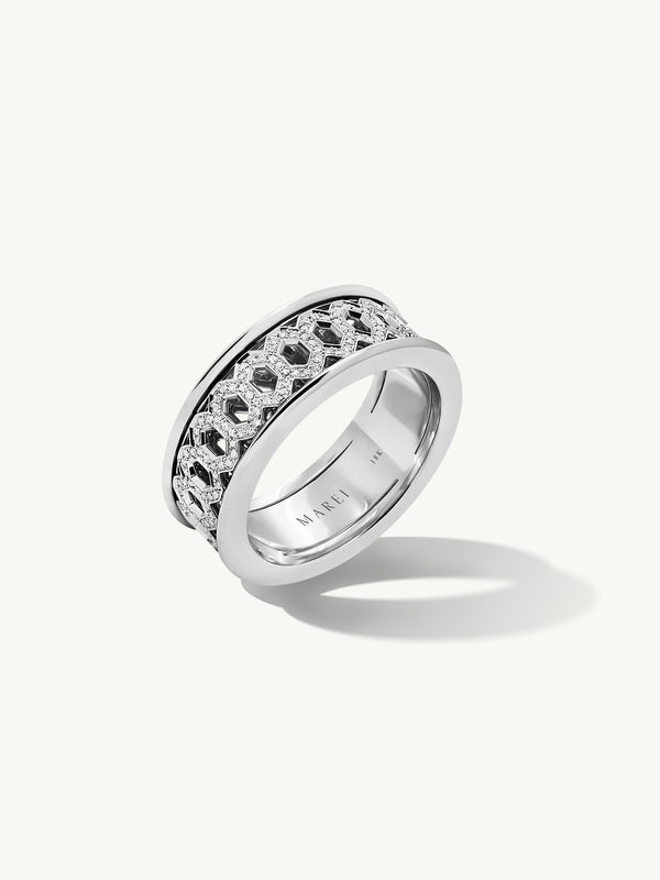 Amanti Infinity Spinning Ring With Pavé-Set Brilliant White Diamonds In 18K White Gold