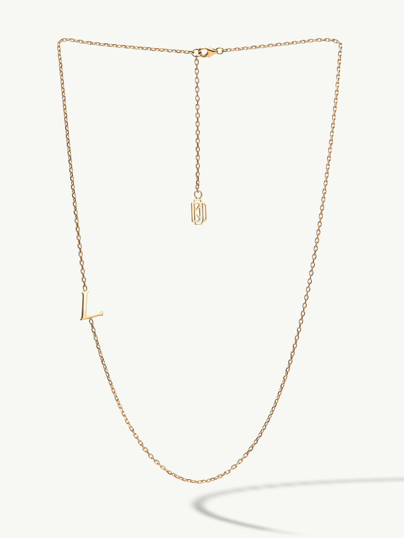 Alphabet Initial Pendant Necklace In 18K Gold