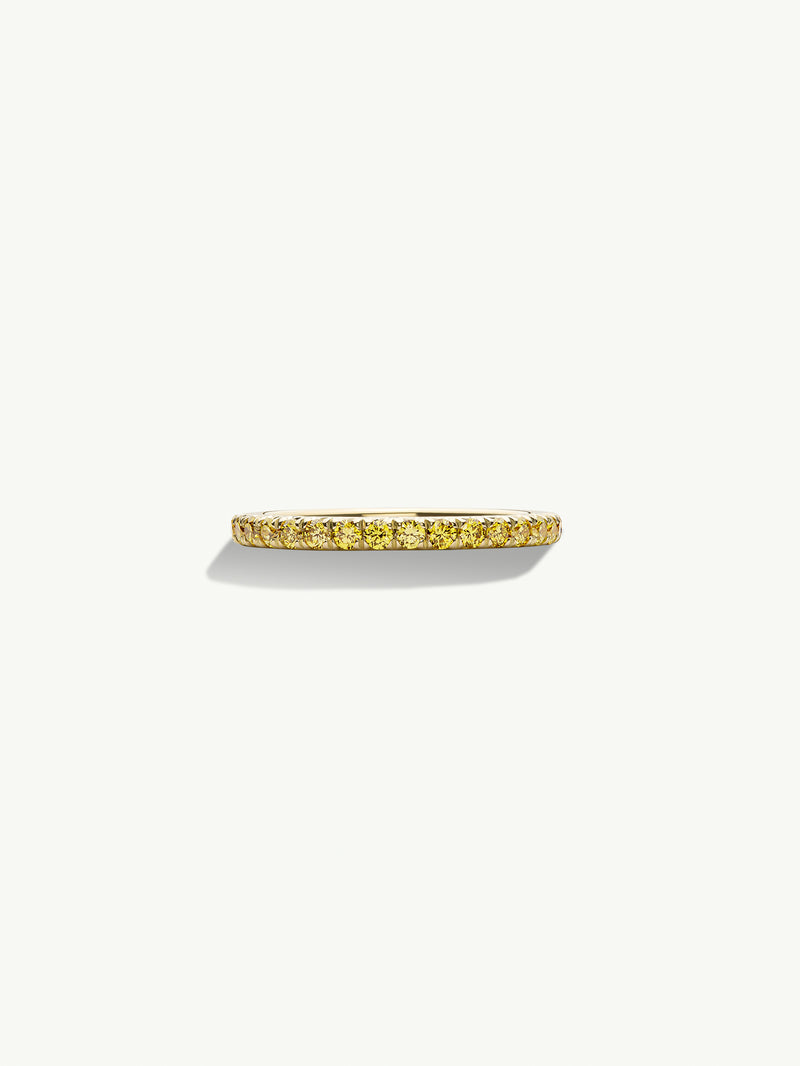 Phebe French Pavé-Set Band Ring With Yellow Diamonds In 18K Yellow Gold, 2.4mm