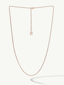 Diamond Cut Cable Chain Necklace In 18K Rose Gold, 1.5mm