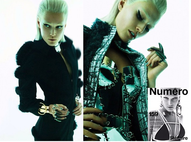 Toni Garnn wearing Damian Black Onyx Rings in Numero Magazine