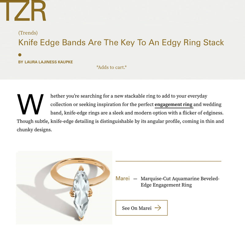 Marei Marquise-Cut White Aquamarine Beveled-Edge Engagement Ring In 18K White Gold