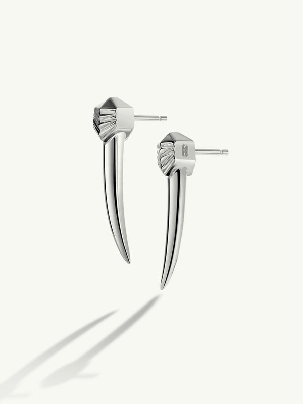 Damian Horn Talisman Dagger Earrings In Sterling Silver