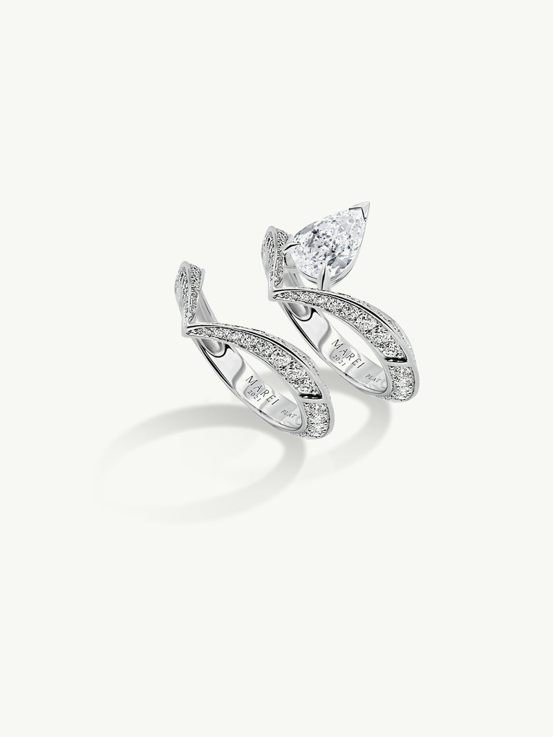 Dorian Pavé-Set Brilliant White Diamond Ring In Platinum