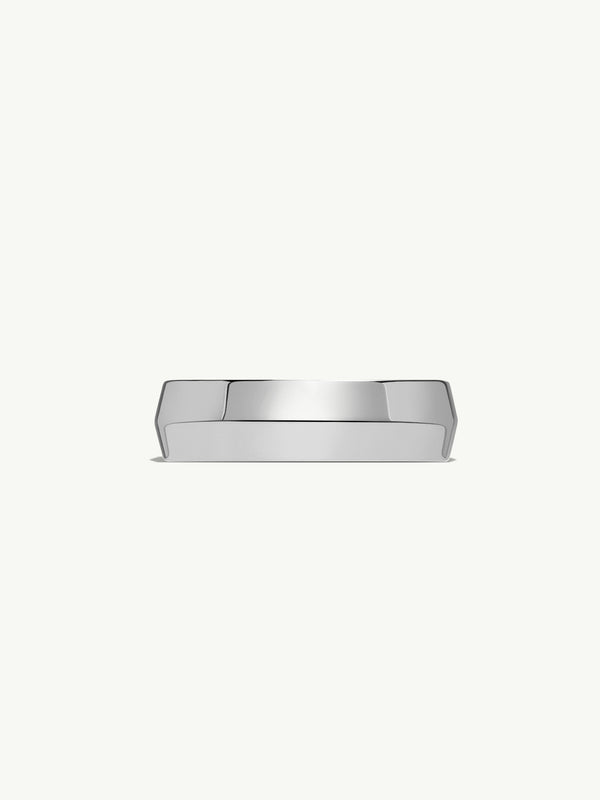 Eterno Knife Edge Wedding Ring In 18K White Gold, 6mm
