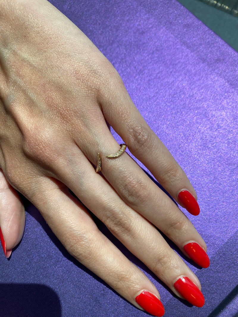 Ayla Arabesque Ring With Pavé-Set Brilliant White Diamonds In 18K White Gold