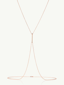 Aracelis Body Chain Necklace With Brilliant-Cut Round Diamond In 18K Rose Gold