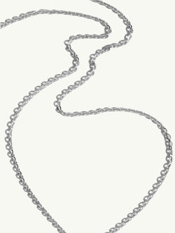 Diamond Cut Cable Chain Necklace In 18K White Gold, 2.2mm