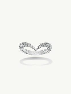 Dorian Pavé-Set Brilliant White Diamond Ring In 18K White Gold