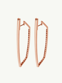 Lilith Studded Hinged Hoop Earrings In 18K Rose Gold, 63.5mm