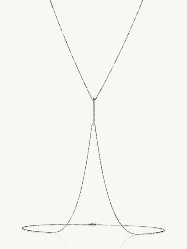 Aracelis Body Chain Necklace With Brilliant Pavè-Set Diamonds in 18K Blackened Gold
