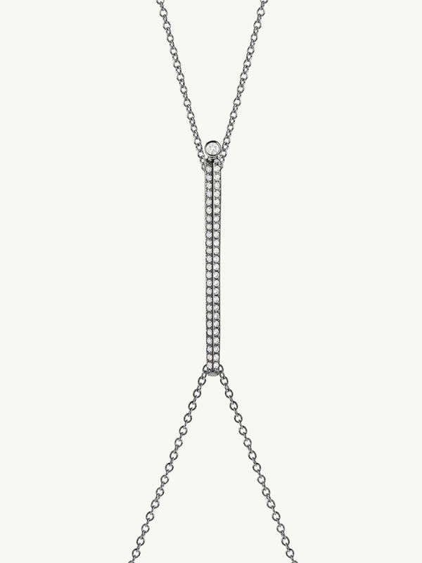 Aracelis Body Chain Necklace With Brilliant Pavè-Set Diamonds in 18K Blackened Gold