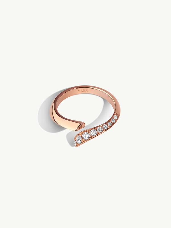 Pythia Twist Pavé Diamond Wedding Ring in 18K Rose Gold Image 2