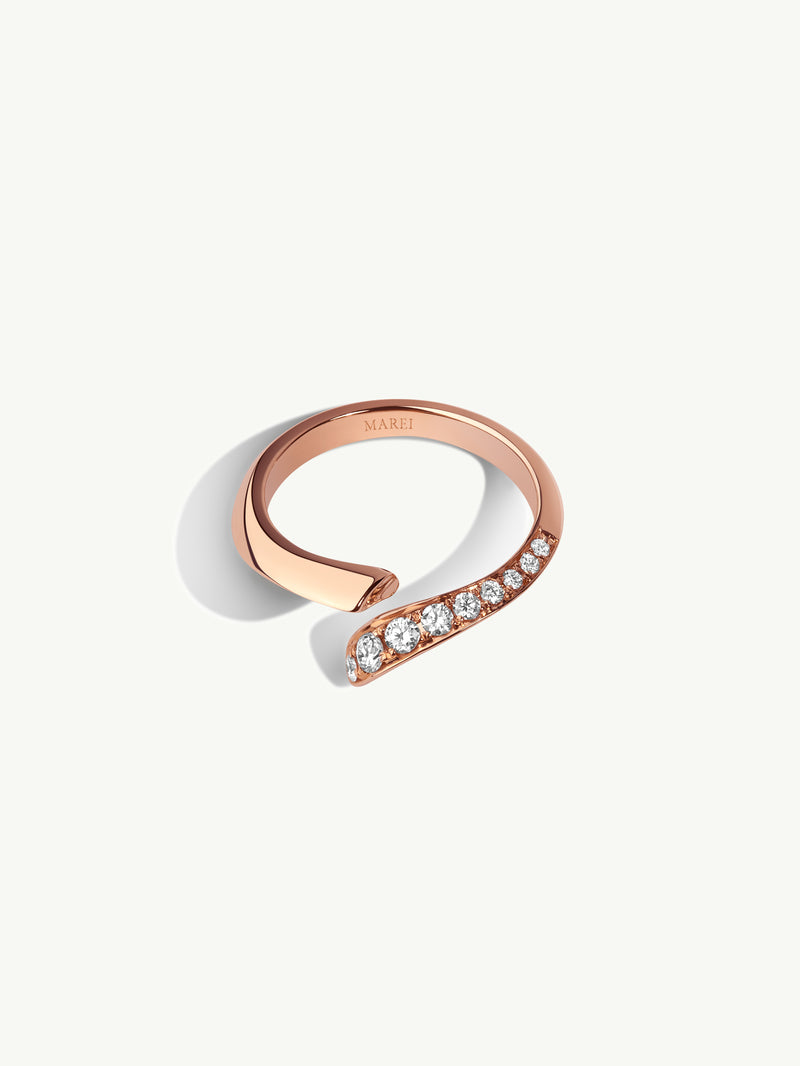 Pythia Twist Pavé Diamond Wedding Ring in 18K Rose Gold Image 2