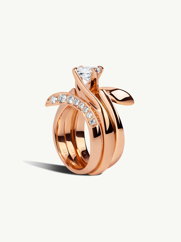 Pythia Serpentine Twist Solitaire Engagement Ring With Princess-Cut Diamond In 18K Rose Gold - Image 4