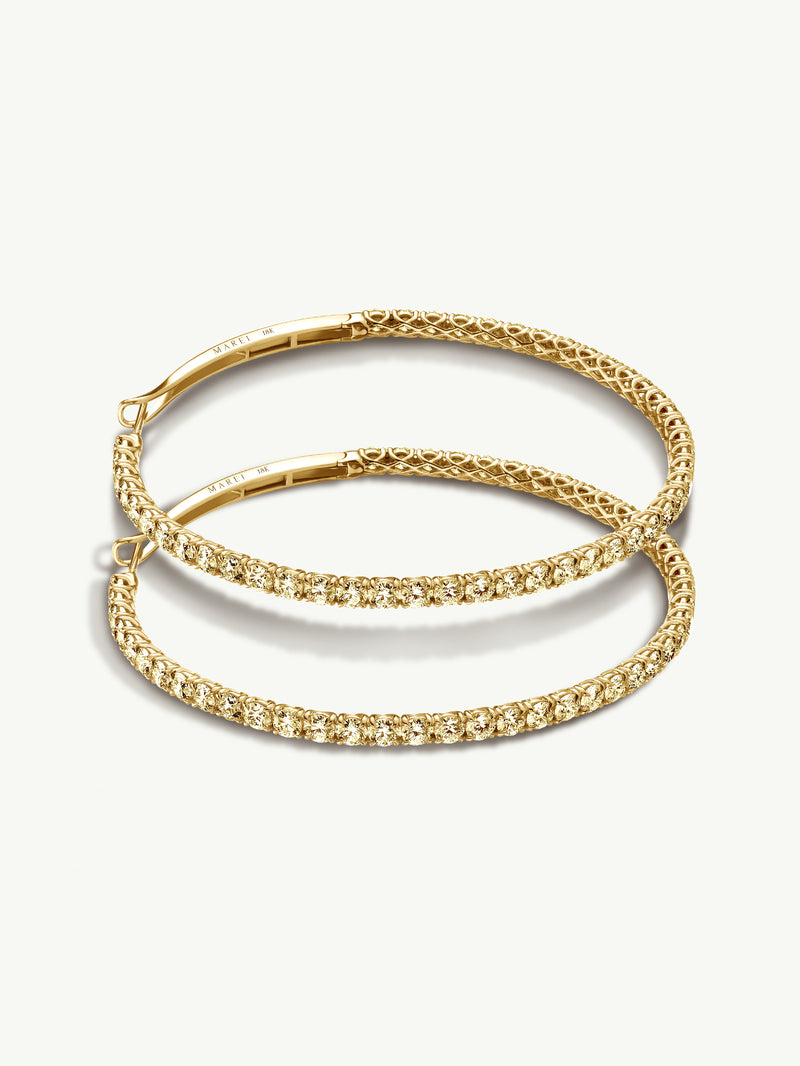 Seraphina XL Hoop Earrings With Brilliant-Cut Yellow Diamonds In 18K Yellow Gold