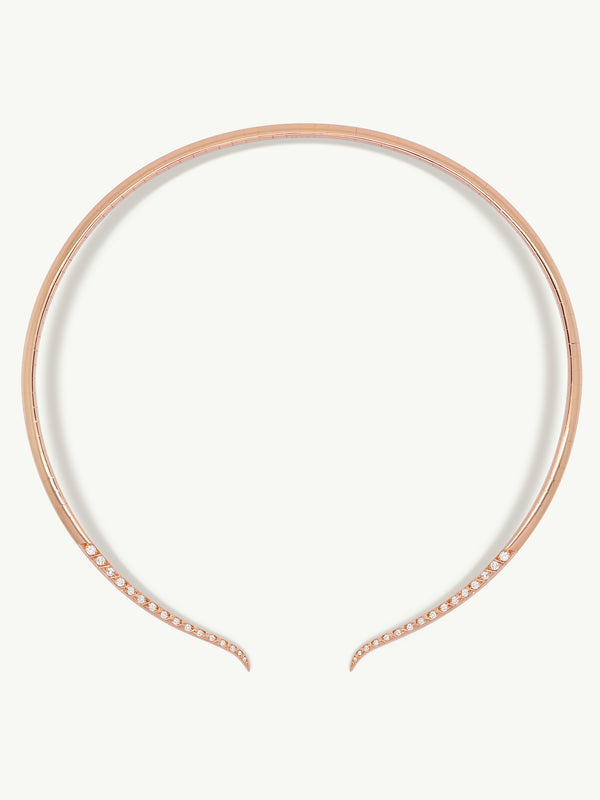 Palmyra Choker Necklace With Brilliant-Cut White Diamonds In 18K Rose Gold
