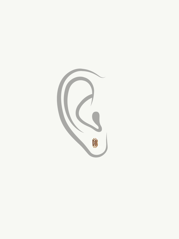 Diaboli Kill Monogram Single Stud Earring In 18K Gold